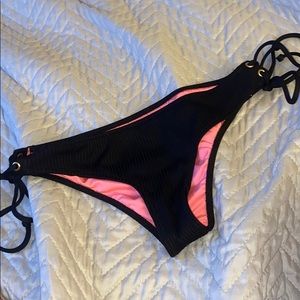 PINK Ribbed Black Bottoms